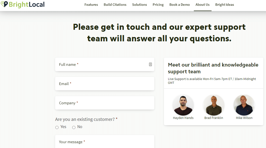 contact me pages examples
